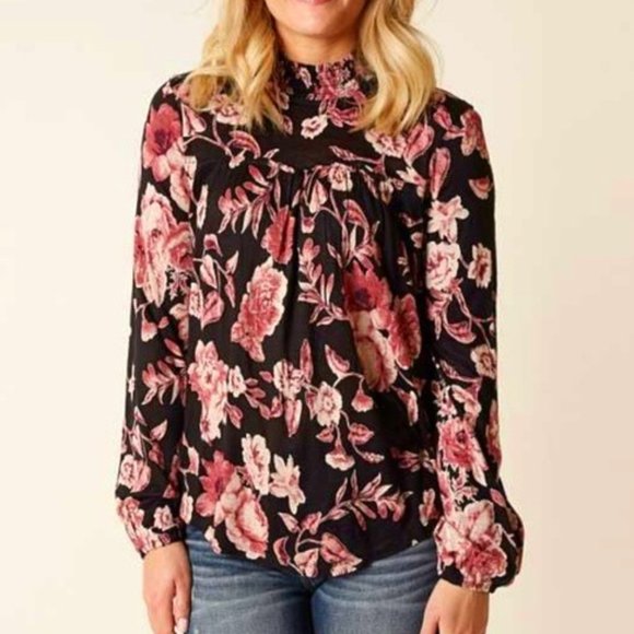 LUCKY BRAND Mock-Neck Floral Top - Picture 1 of 2